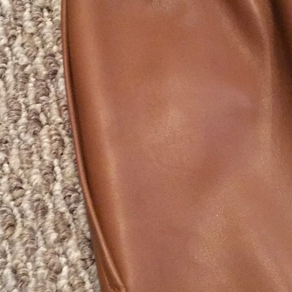 NWOT, NORDSTROM, XLpetite, Camel color, faux leather pants with side hip pockets - Picture 2 of 5